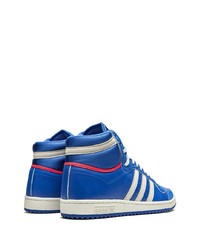 blaue hohe Sneakers aus Leder von adidas