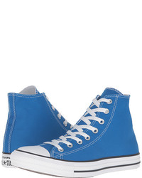 blaue hohe Sneakers aus Segeltuch