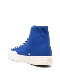 blaue hohe Sneakers aus Segeltuch von Superga