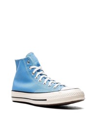 blaue hohe Sneakers aus Segeltuch von Converse