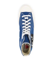 blaue hohe Sneakers aus Segeltuch von Comme des Garcons