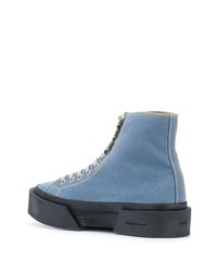 blaue hohe Sneakers aus Segeltuch von Oamc