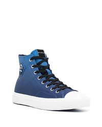 blaue hohe Sneakers aus Segeltuch von Karl Lagerfeld