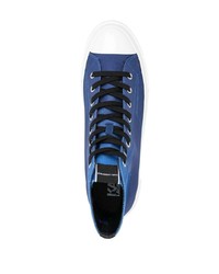 blaue hohe Sneakers aus Segeltuch von Karl Lagerfeld