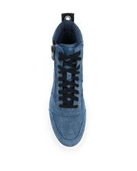 blaue hohe Sneakers aus Segeltuch von Diesel