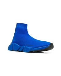 blaue hohe Sneakers aus Segeltuch von Balenciaga