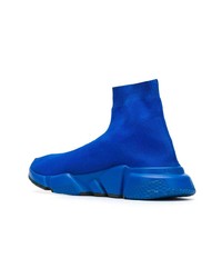 blaue hohe Sneakers aus Segeltuch von Balenciaga