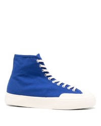blaue hohe Sneakers aus Segeltuch von Superga