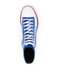 blaue hohe Sneakers aus Segeltuch von Alexander McQueen