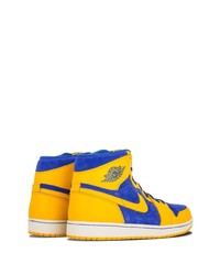 blaue hohe Sneakers aus Wildleder von Jordan