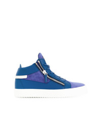 blaue hohe Sneakers aus Wildleder von Giuseppe Zanotti Design