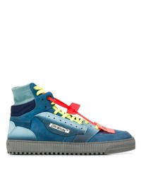 blaue hohe Sneakers aus Wildleder von Off-White