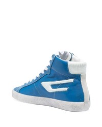 blaue hohe Sneakers aus Wildleder von Diesel