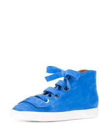 blaue hohe Sneakers aus Wildleder von Derek Lam