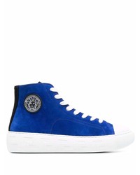blaue hohe Sneakers aus Wildleder von Versace