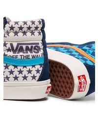 blaue hohe Sneakers mit Karomuster von Vans