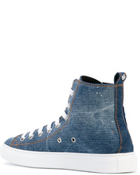 blaue hohe Sneakers von DSQUARED2
