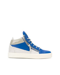 blaue hohe Sneakers von Giuseppe Zanotti Design
