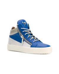 blaue hohe Sneakers von Giuseppe Zanotti Design