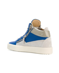 blaue hohe Sneakers von Giuseppe Zanotti Design