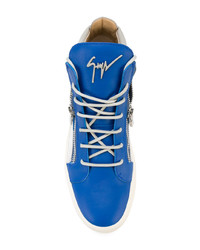 blaue hohe Sneakers von Giuseppe Zanotti Design