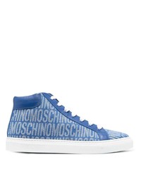 blaue hohe Sneakers von Moschino