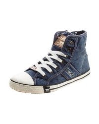 blaue hohe Sneakers von Mustang