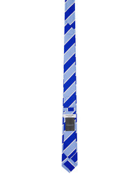 blaue horizontal gestreifte Krawatte von Thom Browne