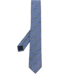 blaue horizontal gestreifte Krawatte von Gucci
