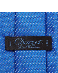 blaue horizontal gestreifte Seidekrawatte von Charvet