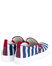 blaue horizontal gestreifte Slip-On Sneakers von Gucci