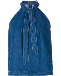blaue Jeans Bluse von Ulla Johnson