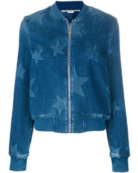 blaue Jeans Bomberjacke mit Sternenmuster von Stella McCartney