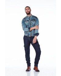 blaue Jeans Bomberjacke von Cipo & Baxx