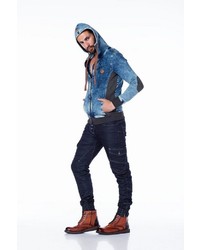 blaue Jeans Bomberjacke von Cipo & Baxx