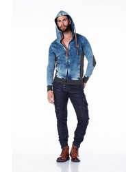 blaue Jeans Bomberjacke von Cipo & Baxx