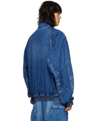 blaue Jeans Bomberjacke von We11done