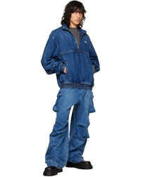 blaue Jeans Bomberjacke von We11done
