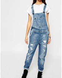 blaue Jeans Latzhose von Lee