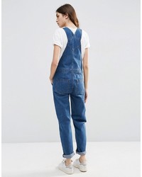 blaue Jeans Latzhose von Asos