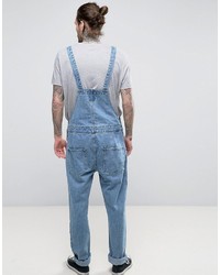 blaue Jeans Latzhose von Asos