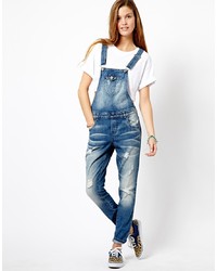blaue Jeans Latzhose von Only