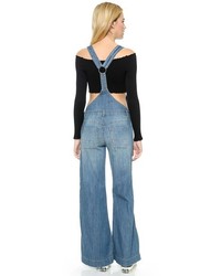 blaue Jeans Latzhose von Free People