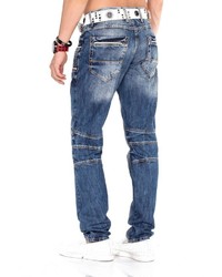 blaue Jeans mit Acid-Waschung von Cipo & Baxx