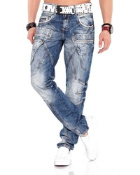 blaue Jeans mit Acid-Waschung von Cipo & Baxx