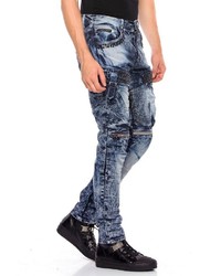 blaue Jeans mit Acid-Waschung von Cipo & Baxx