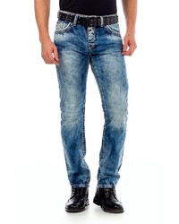 blaue Jeans mit Acid-Waschung von Cipo & Baxx