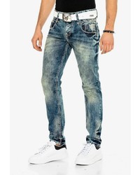 blaue Jeans mit Acid-Waschung von Cipo & Baxx