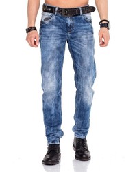 blaue Jeans mit Acid-Waschung von Cipo & Baxx