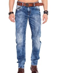 blaue Jeans mit Acid-Waschung von Cipo & Baxx